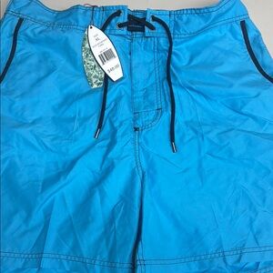 Sky Blue Quick-Dry Board Shorts with Adjustable Waist